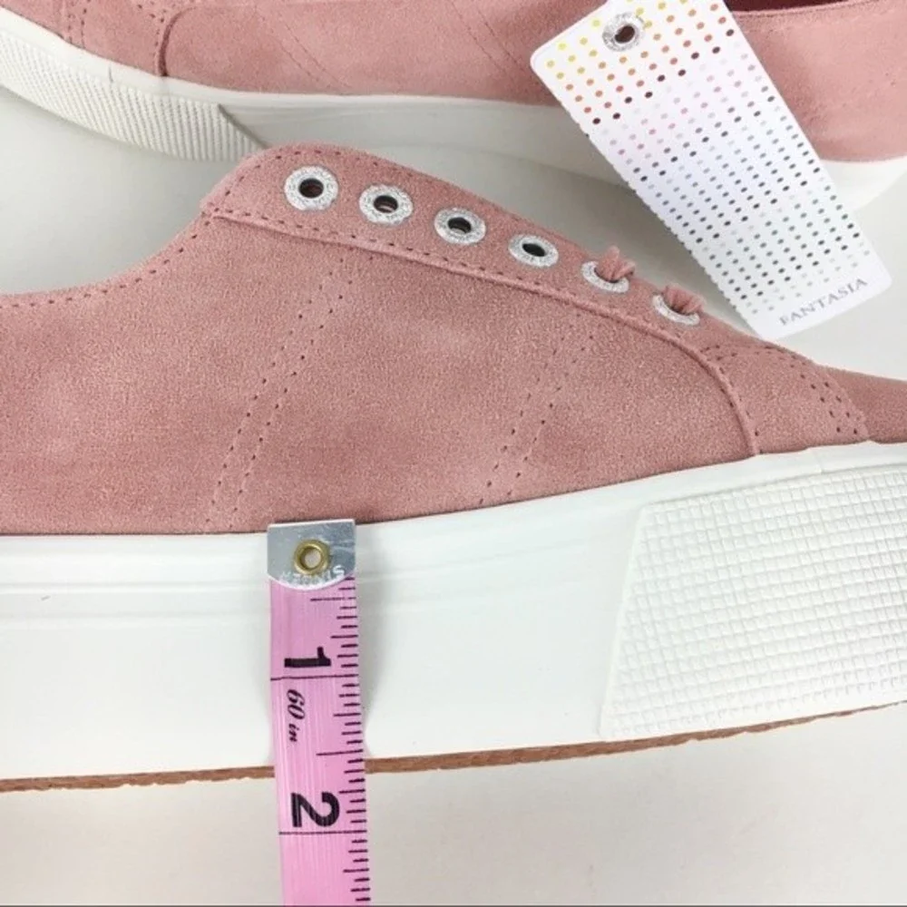 NEW Superga 2790 SUECOTLINW‎ Pink Peach Suede Leather Platform Sneakers Shoes 9